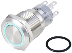 Przycisk wandaloodporny TRU COMPONENTS LAS1-AGQ-11E/B/24V/S TC-10090936, 20 mm, 250 V/AC, 3 A, 1 szt.