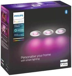 Lampa do zabudowy LED Philips Lighting Hue White & Col. Amb. Xamento Einbauspot silber 3er Hue 871951435539200 22.8 W