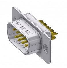 Złącze męskie D-Sub Deltron Connectors DTS09PZ/2, rzędy: 2, styki: 9, 180 °, 1 szt.