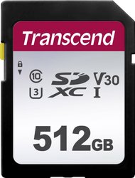 Karta pamięci SDXC Transcend TS512GSDC300S, 512 GB, Class 10, UHS-I, UHS-Class 3, v30 Video Speed Class, 95 MB/s / 55 MB/s