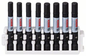 Zestaw bitów do wkrętarek Impact Control, 8 sztuk, 4 x H5, 4 x H6, 50 mm Bit krzyżakowy  Bosch Accessories 2608522332 2608522332    1 zest.