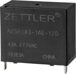Przekaźnik mocy Zettler Electronics AZSR143-1AE-12D, 277 V/AC, 50 A, 1 szt.