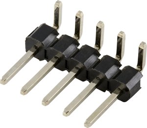 Głowica kołkowa 2,54 mm, kątowa, liczba rzędów: 1 Liczba biegunów w rzędzie: 5 TRU COMPONENTS TC-8596904 Listwa kołkowa, męska, standardowa 1 szt.