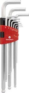 Zestaw kluczy trzpieniowych 9 szt. wewnętrzny sześciokąt TOOLCRAFT 1603973