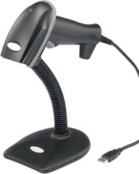Renkforce skaner kodów kreskowych 1D LS6300E, Laser, czarny, USB-Kit, ze stojakiem Skaner kodów kreskowych Renkforce LS6300E USB-Kit, USB