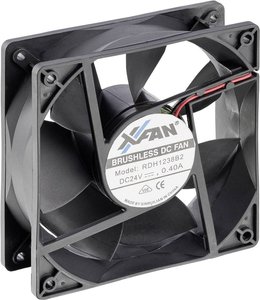 Wentylator osiowy X-Fan RDH1238S, 24 V/DC, 217.8 m³/h, (D x S x W) 120 x 120 x 38 mm