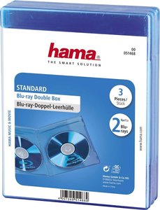 Opakowania Blue-ray, podwójne 2 płyty Blue-ray, 3 szt Koszulka na Blu-ray Hama Double 00051468, 3 szt.