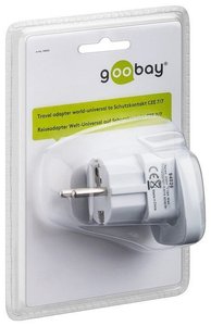 Przejsciówka, adapter podróżny Goobay gniazdo USA, Włochy, UK / wtyk polski