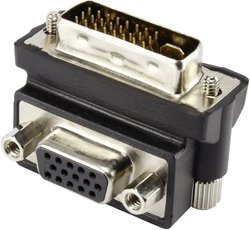 Przejściówka, adapter kątowy DVI, VGA Renkforce RF-4128855 DVI/VGA, [1x złącze męskie DVI 24+5-pin - 1x złącze żeńskie VGA]