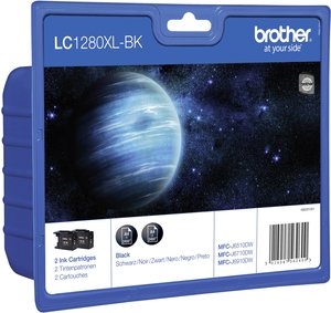 Brother atrament LC-1280XLBK tusz oryginalny zestaw 2 szt. Czarny LC1280XLBKBP2DR