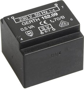 Transformator do PCB, EE 20/10,5  Gerth PT201202 230 V N/A N/A 0.5 VA