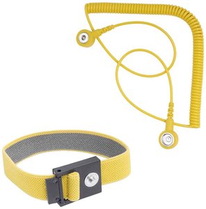 Bransoletka kontaktowa ESD z kablem spiralnym, żółta Bransoleta kontaktowa Bernstein Tools 9-341