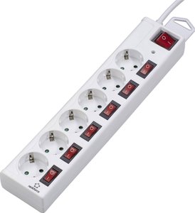 Listwa zasilająca z ochroną przepięciową Renkforce 615B-CMW-S, 1.50 m, Ilość gniazdek: 6