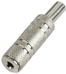 Złącze męskie jack 3,5 mm TRU COMPONENTS 595215, niklowany, złącze żeńskie proste, 1 szt.