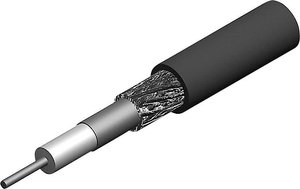 Kabel koncentryczny Telegärtner L01021C0005, Średnica zewnętrzna: 5.40 mm, Low Loss 240 flex, 50 Ω, czarny, Produkty w metrach bieżących