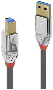 Kabel USB LINDY, USB 3.2 Gen1 (USB 3.0), Złącze męskie USB-A, Złącze męskie USB-B, 2.00 m