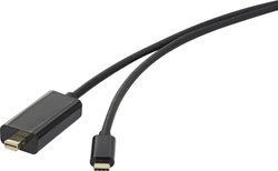 Przejściówka USB-C®, Mini DisplayPort Renkforce RF-3421676, pozłacane styki, 3.00 m