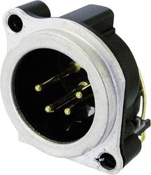 Złącze męskie XLR montażowe Neutrik NC4MBV, 4-pin, 1 szt.