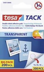 Tesa Tack® Doublesided Adhesive Pads Big Pack 200 Pieces tesa 59401-00000-01 przezroczysty TACK Zawartość: 200 szt.