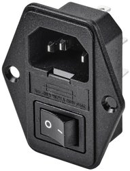 Złącze męskie IEC TRU COMPONENTS TC-10088400, styki: 3, 250 V, 10 A, 1 szt.