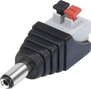 Złącze niskonatężeniowe TRU COMPONENTS QT-DC2.1M złącze męskie proste 5.5 mm 2.1 mm 1 szt.