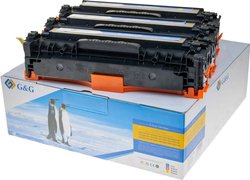 Toner G&G, 3 szt. W opakowaniu cyjan, magenta, żółty zastępuje HP125A 128A CF373AM CF371W G&G 14993 Kaseta tonera 1 zest.