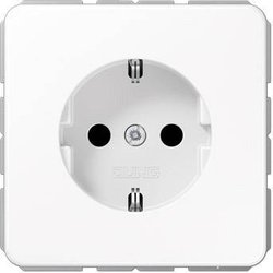 Jung CD1520BFWW Gniazdko zasilania 16A 250V nietłukące biel alpejska Gniazdo z uziemieniem Jung CD1520BFWW śnieżnobiały