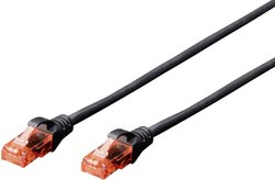 DIGITUS Professional CAT 6, kabel połączeniowy U-UTP, AWG 26/7, skrętka, długość 1 m, czarny kabel LAN Digitus DK-1612-010/BL, 1 szt., RJ45, CAT 6, U/UTP, 1.00 m, czarny