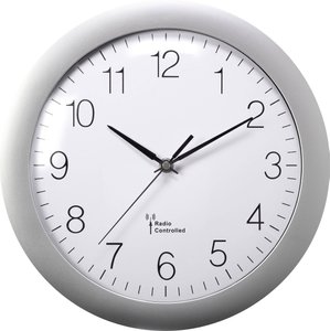 MXP3601S Sterowany radiowo Zegar ścienny 300 mm x 56 mm srebrny
