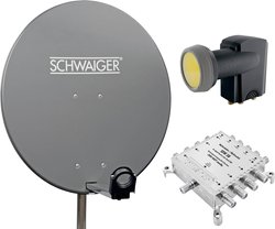 Schwaiger SPI9961SET5 Antena satelitarna bez odbiornika Ilość uczestników: 8 80 cm