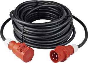 AS Schwabe 61335 zasilanie przedłużacz  32 A czarny 5.00 m H07RN-F 5G 6 mm²