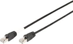 Zewnętrzny kabel połączeniowy DIGITUS Professional CAT 6 S-FTP, AWG 27/7, skrętka, 1 m długości, czarny kabel LAN Digitus DK-1644-010/BL-OD, 1 szt., RJ45, CAT 6, S/FTP, 1.00 m, czarny