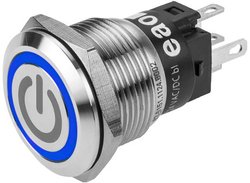 EAO 82-5151.1124.B002 Seria 82 Podświetlany przycisk Mom 19mm Niebieska wtyczka 24V Przycisk eao 82-5151.1124.B002, 19.10 mm, 1 szt.