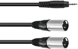 Przejściówka Omnitronic 30225158 [1x złącze męskie jack 3,5 mm - 2x złącze męskie XLR 3 pin] 1.50 m