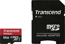 Karta pamięci microSDXC Transcend Premium, 64 GB, Class 10, UHS-I