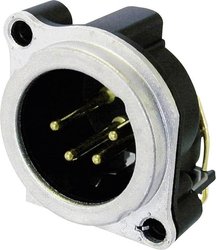 Złącze męskie XLR montażowe Neutrik NC4MBH, 4-pin, 1 szt.