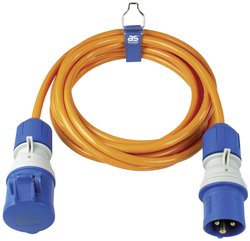 AS Schwabe 62431 zasilanie przedłużacz 16 A pomarańczowy 5 m H07BQ-F 3G 2,5 mm²
