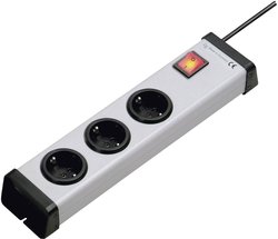 Listwa zasilająca z wyłącznikiem Ehmann Vario Linea 0201x00032301, Złącze bezpieczne, Ilość gniazdek: 3