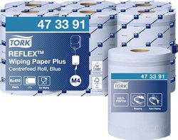 Wielozadaniowe mocne chusteczki papierowe Reflex ™ Niebieskie M4 Recznik papierowy TORK 473391 6 Rolka(ek)