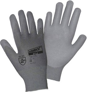 Rękawice robocze L+D worky Nylon PU DMF-FREE 1175-7, Rozmiar rękawic: 7, S, szary