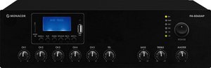 PA-806DAP ELA mono wzmacniacz miksujący klasy D 60 W, MP3, USB / SD, FM, DAB +, BT w kolorze czarnym Monacor PA-806DAP Wzmacniacz ELA 60 W 1-kanałowy 1 strefa