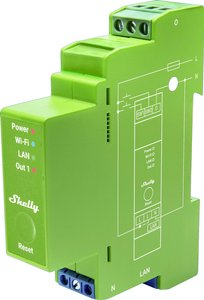 Ściemniacz Shelly do diod LED i żarówek 1-kanałowa funkcja pomiaru WLAN LAN BT Shelly Pro Dimmer 1PM  Przekaźnik na szynę DIN  Bluetooth, Wi-Fi