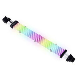 Lian Li Strimer Plus V2 12VHPWR Przedłużka 16 do 16 pinów - 320mm, 8 szyn LED Lian Li Strimer Plus V2 12VHPWR Kabel adapter LED  320 mm czarny, rgb