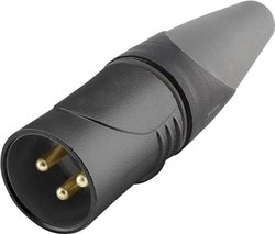 Złącze męskie XLR Hicon HI-X3CM-HD-B, złocony, złącze, proste, 1 szt.