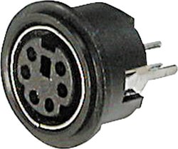 Złącze męskie DIN miniaturowe TRU COMPONENTS TC-A-DIO-TOP/06-203 1586252, niklowany, złącze żeńskie do wbudowania pionowego, 1 szt.