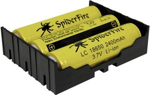 Gniazdo baterii MPD na 3 ogniwa 18650, THT