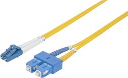 Kabel przyłączeniowy Intellinet światłowodem, Duplex, jednomodowy, LC/SC, 9/125 µm, OS2, 5 m, żółty  Kabel światłowodowy Intellinet 473729, złącze męskie LC, złącze męskie SC, 5.00 m