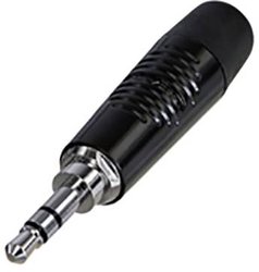 3-biegunowy wtyk jack 3,5 mm, obudowa chromowana na czarno, styki posrebrzane Złącze męskie jack 3,5 mm Rean AV RTP3C-BAG RTP3C-BAG, złącze męskie, 1 szt.