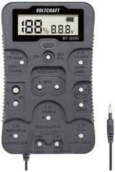 Tester baterii VOLTCRAFT BT-12DIG 1,2 V, 1,5 V, 3 V, 3,7 V, 6 V, 9 V, 12 V