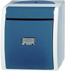 Przycisk Busch-Jaeger Ocean, natynkowy 2621 W-53-206, niebieski, zielony 1 szt.